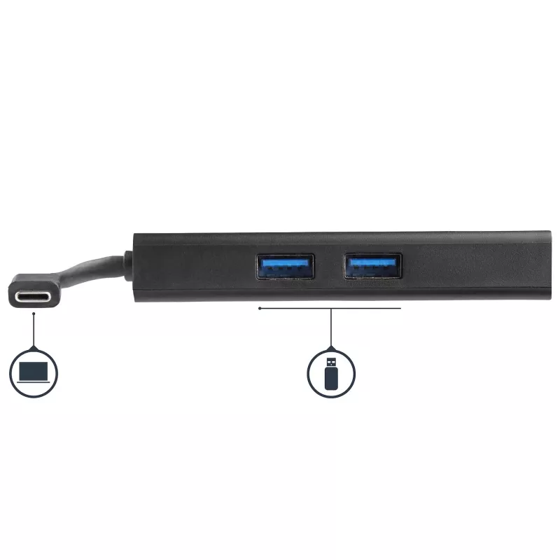 StarTech.com USB-C-Multiport-Adapter – USB-C-Reise-Dockingstation mit 4K HDMI – 60 W Power Delivery Pass-Through, GbE, 2 Ports USB-A 3.0 Hub – Tragbares Mini-USB-Typ-C-Dock für Laptops