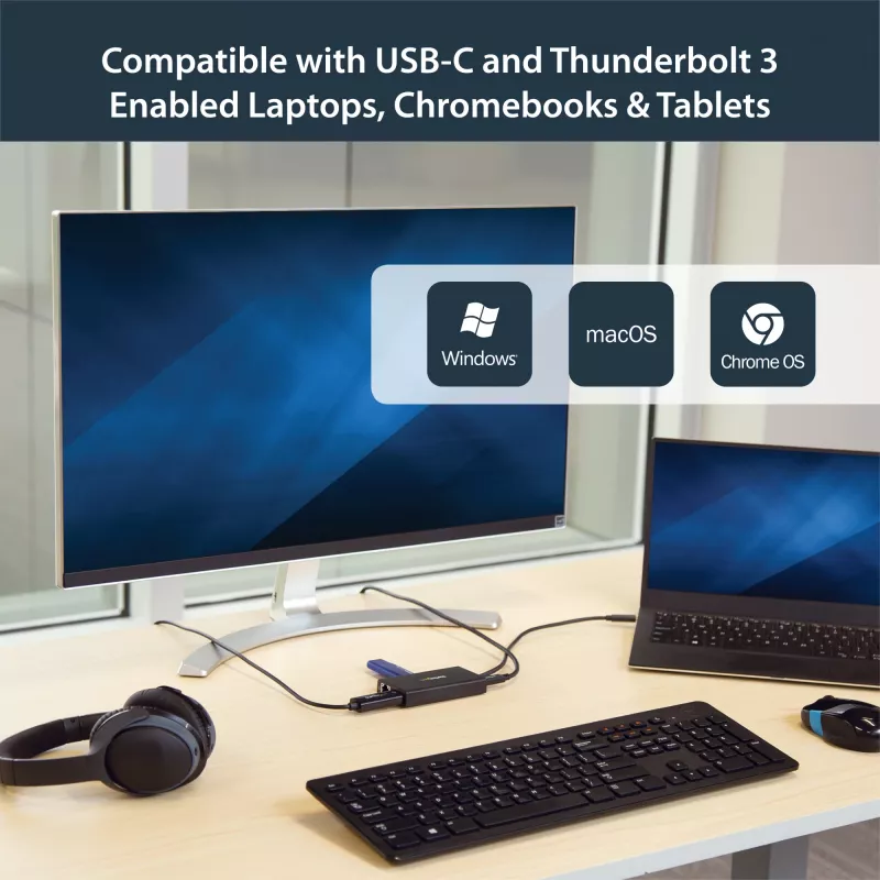 StarTech.com USB-C-Multiport-Adapter – USB-C-Reise-Dockingstation mit 4K HDMI – 60 W Power Delivery Pass-Through, GbE, 2 Ports USB-A 3.0 Hub – Tragbares Mini-USB-Typ-C-Dock für Laptops