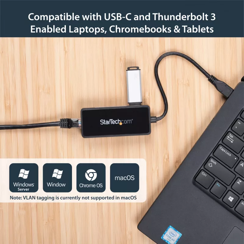 StarTech.com USB-C auf Gigabit Netzwerkadapter mit zusätzlichem USB 3.0 Port