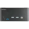 StarTech.com 2-Port Triple-Monitor DisplayPort KVM-Switch – 4K 60Hz UHD HDR – Desktop DP 1.2 KVM mit 2-Port USB 3.0 Hub (5 Gbit/s) & 4x USB 2.0 HID-Ports, Audio – Hotkey-Umschaltung – TAA