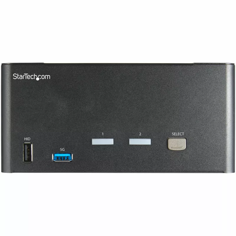 StarTech.com 2-Port Triple-Monitor DisplayPort KVM-Switch – 4K 60Hz UHD HDR – Desktop DP 1.2 KVM mit 2-Port USB 3.0 Hub (5 Gbit/s) & 4x USB 2.0 HID-Ports, Audio – Hotkey-Umschaltung – TAA