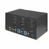 StarTech.com 2-Port Triple-Monitor DisplayPort KVM-Switch – 4K 60Hz UHD HDR – Desktop DP 1.2 KVM mit 2-Port USB 3.0 Hub (5 Gbit/s) & 4x USB 2.0 HID-Ports, Audio – Hotkey-Umschaltung – TAA