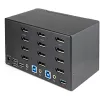 StarTech.com 2-Port Quad-Monitor DisplayPort KVM-Switch – 4K 60Hz UHD HDR – Desktop 4K DP 1.2 KVM mit 2-Port USB 3.0 Hub (5 Gbit/s) & 4x USB 2.0 HID-Ports, Audio – Hotkey-Umschaltung – TAA