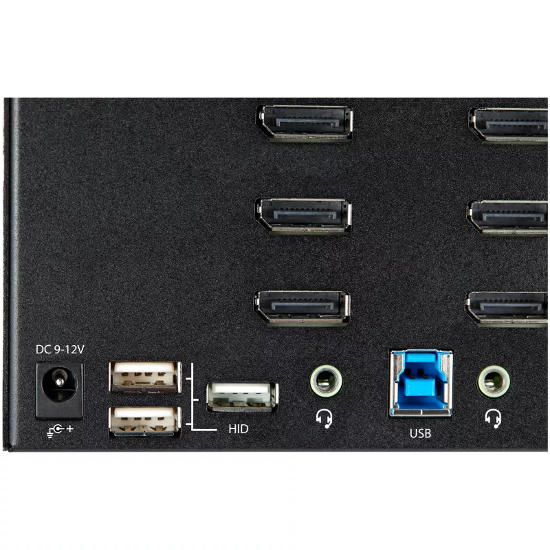 StarTech.com 2-Port Quad-Monitor DisplayPort KVM-Switch – 4K 60Hz UHD HDR – Desktop 4K DP 1.2 KVM mit 2-Port USB 3.0 Hub (5 Gbit/s) & 4x USB 2.0 HID-Ports, Audio – Hotkey-Umschaltung – TAA