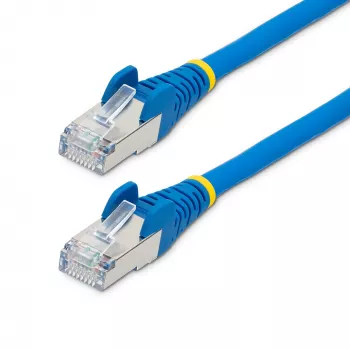 StarTech.com 50cm CAT6a Ethernet-Kabel – Blau – Low Smoke Zero Halogen (LSZH) – 10GbE 500MHz 100W PoE++ rastnasenfreier RJ-45 mit Zugentlastung S/FTP Netzwerk-Patchkabel