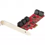 StarTech.com SATA PCIe Karte - 10-Port PCIe SATA Erweiterungskarte - 6 Gbit/s - Low-/Full-Profile - Gestapelte SATA-Anschlüsse - ASM1062 Non-RAID - PCI Express zu SATA Konverter/Adapter