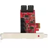 StarTech.com SATA PCIe Karte - 10-Port PCIe SATA Erweiterungskarte - 6 Gbit/s - Low-/Full-Profile - Gestapelte SATA-Anschlüsse - ASM1062 Non-RAID - PCI Express zu SATA Konverter/Adapter