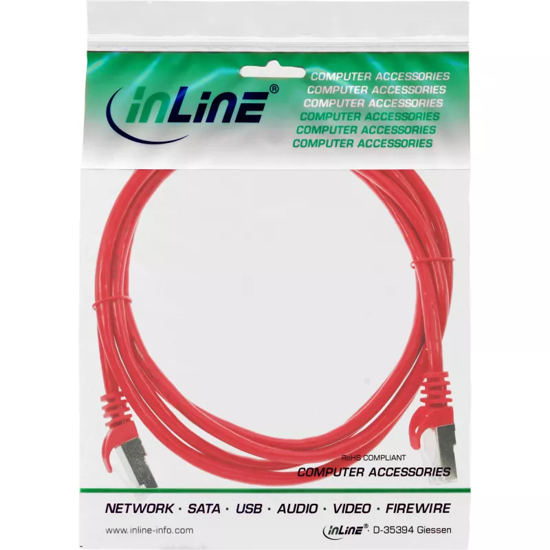 InLine Patchkabel SF/UTP Cat.5e rot 3m