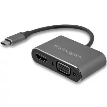 StarTech.com USB-C auf VGA und HDMI Adapter - 2-in-1 - 4K 30Hz - Space Grau