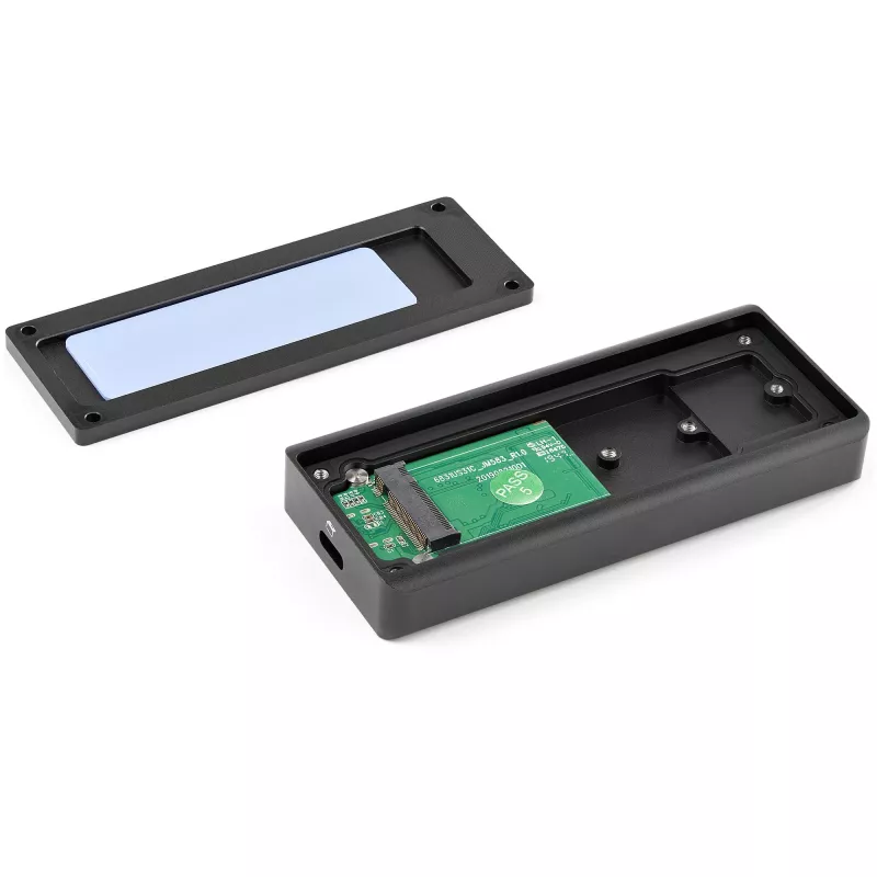 StarTech.com USB-C 10Gbps M.2 NVMe PCIe SSD-Gehäuse – Robustes Aluminium-Externgehäuse für M.2 PCIe M-Key, IP67-zertifiziert – 1 GB/s Lesen/Schreiben – Unterstützt 2230/2242/2260/2280 – TB3-kompatibel – Mac/PC