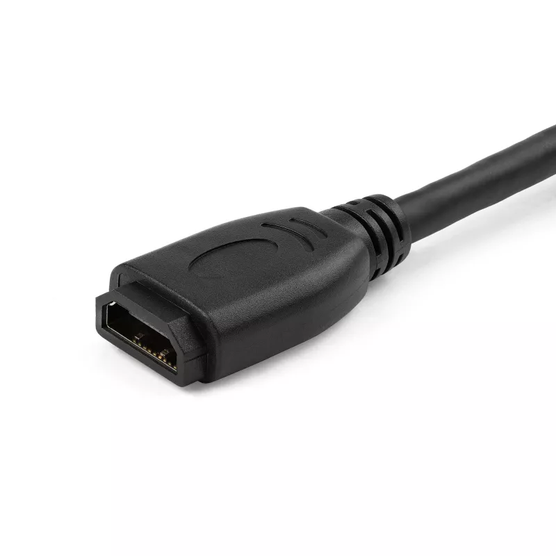 StarTech.com 6 Zoll (15 cm) HDMI Portsaver-Kabel – 4K 60 Hz High Speed HDMI 2.0 Verlängerungskabel mit Ethernet – Kurzes HDMI-Verlängerungskabel – HDMI-Stecker-auf-Buchse-Verlängerungsadapterkabel