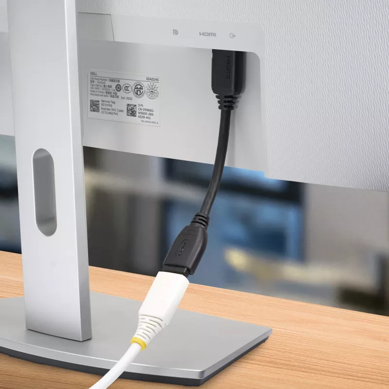 StarTech.com 6 Zoll (15 cm) HDMI Portsaver-Kabel – 4K 60 Hz High Speed HDMI 2.0 Verlängerungskabel mit Ethernet – Kurzes HDMI-Verlängerungskabel – HDMI-Stecker-auf-Buchse-Verlängerungsadapterkabel