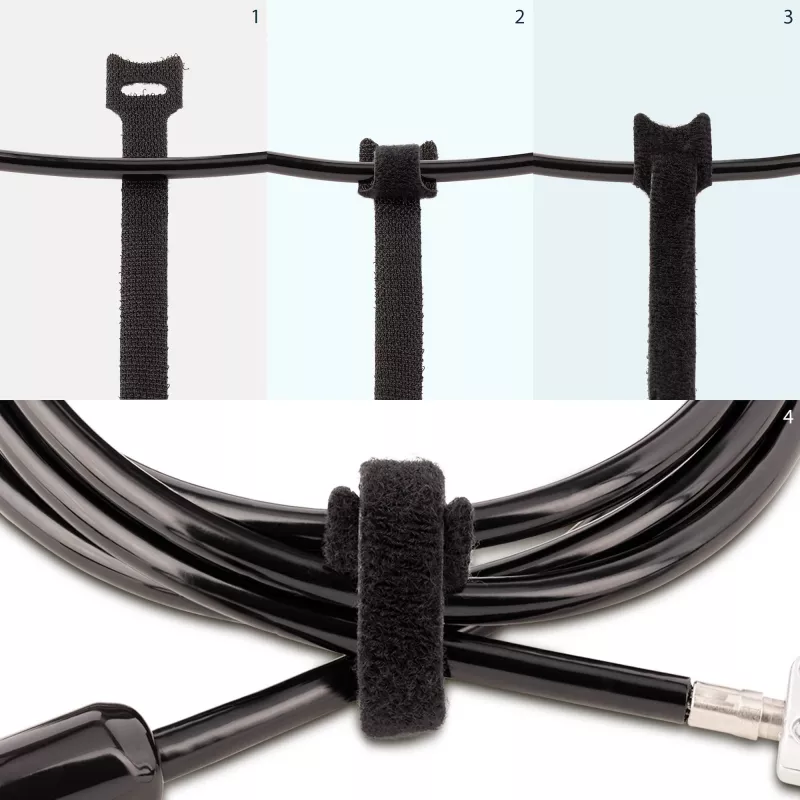 StarTech.com 6in Klett-Kabelbinder – 50er-Pack – Schwarz – Wiederverwendbare Kabelbänder – Verstellbar und flexibel – Kabelorganisator-Binder/Wickel für Kabelmanagement – Drahtschlaufenbinder