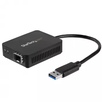 StarTech.com USB 3.0 zu Glasfaser-Konverter – Kompakter USB-zu-Open-SFP-Adapter – USB-zu-Gigabit-Netzwerkadapter – USB 3.0 Glasfaser-Adapter, kompatibel mit Multimode-(MMF)/Singlemode-Faser (SMF)