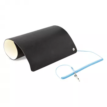 StarTech.com Antistatikmatte, ESD-Matte für Elektronikreparatur, antistatische Tisch-/Schreibtischmatte mit abnehmbarem Erdungskabel, ANSI/ESD S 4.1, flexible thermoplastische Arbeitsunterlage/Matte, 28x46cm (11x18 Zoll)