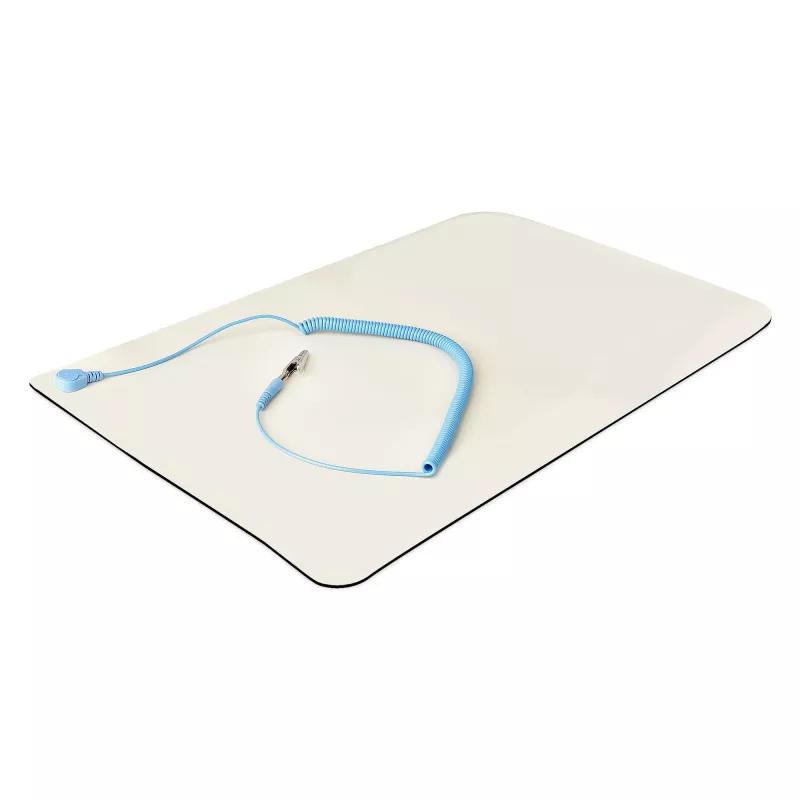 StarTech.com Antistatikmatte, ESD-Matte für Elektronikreparatur, antistatische Tisch-/Schreibtischmatte mit abnehmbarem Erdungskabel, ANSI/ESD S 4.1, flexible thermoplastische Arbeitsunterlage/Matte, 28x46cm (11x18 Zoll)