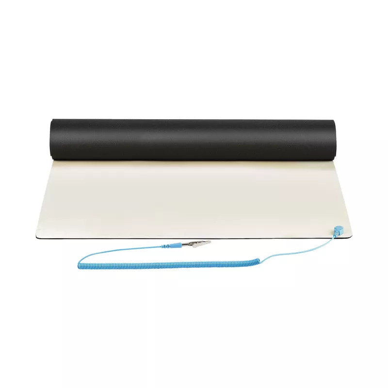 StarTech.com Antistatikmatte, ESD-Matte für Elektronikreparatur, antistatische Tisch-/Schreibtischmatte mit abnehmbarem Erdungskabel, ANSI/ESD S 4.1, flexible thermoplastische Arbeitsunterlage/Matte, 28x46cm (11x18 Zoll)