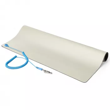 StarTech.com Antistatikmatte, ESD-Matte für Elektronikreparatur, antistatische Tisch-/Schreibtischmatte mit abnehmbarem Erdungskabel, ANSI/ESD S 4.1, flexible thermoplastische Arbeitsunterlage/Matte, 60 x 120 cm