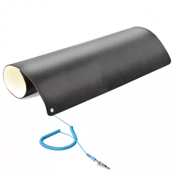 StarTech.com Antistatikmatte, ESD-Matte für Elektronikreparatur, antistatische Tisch-/Schreibtischmatte mit abnehmbarem Erdungskabel, ANSI/ESD S 4.1, flexible thermoplastische Arbeitsunterlage/Matte, 60 x 120 cm