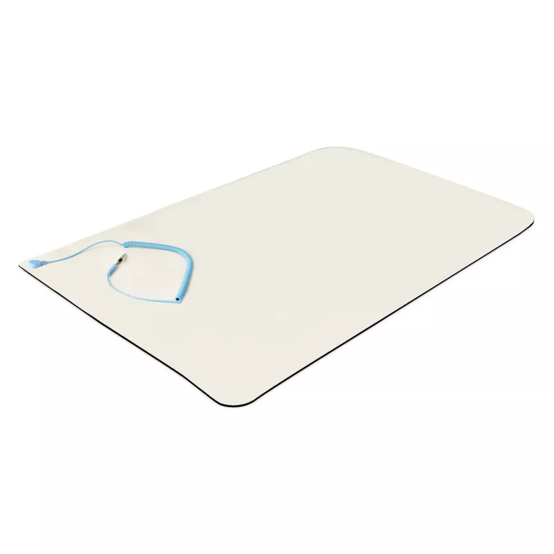StarTech.com Antistatikmatte, ESD-Matte für Elektronikreparatur, antistatische Tisch-/Schreibtischmatte mit abnehmbarem Erdungskabel, ANSI/ESD S 4.1, flexible thermoplastische Arbeitsunterlage/Matte, 60 x 120 cm