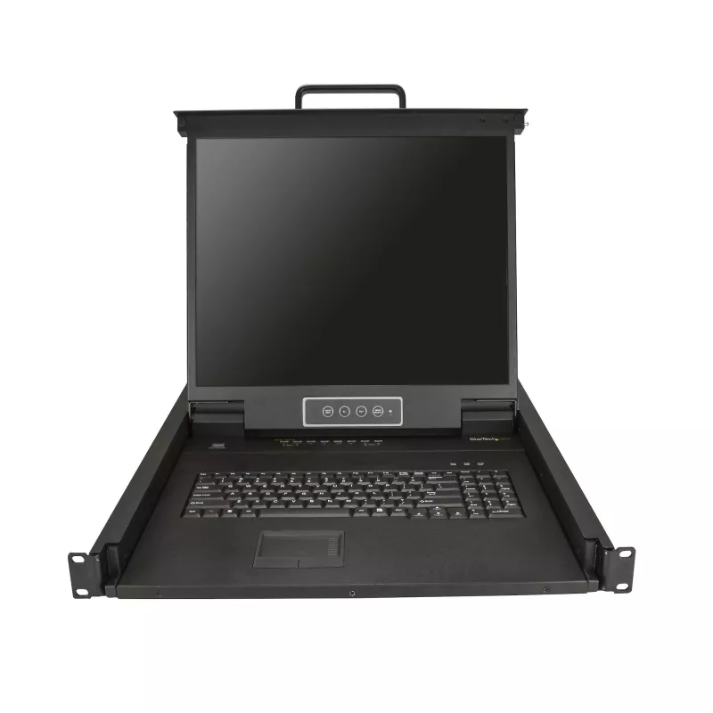 StarTech.com 8-Port Rackmount KVM-Konsole mit 1,8-m-Kabeln – Integrierter KVM-Switch mit 19-Zoll-LCD-Monitor – Voll ausgestattete 1-HE-LCD-KVM-Schublade – OSD-KVM – Langlebig, 50.000 Stunden MTBF – USB + VGA-Unterstützung