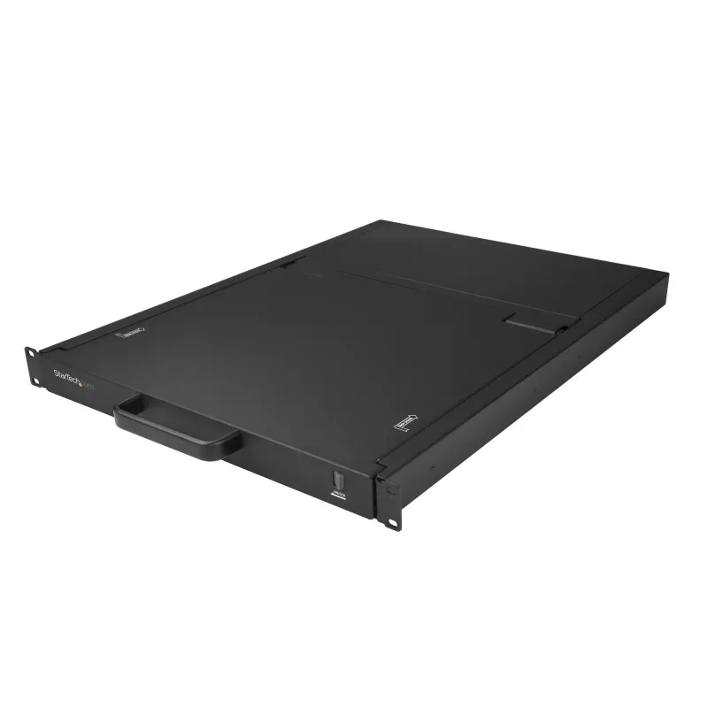 StarTech.com 8-Port Rackmount KVM-Konsole mit 1,8-m-Kabeln – Integrierter KVM-Switch mit 19-Zoll-LCD-Monitor – Voll ausgestattete 1-HE-LCD-KVM-Schublade – OSD-KVM – Langlebig, 50.000 Stunden MTBF – USB + VGA-Unterstützung