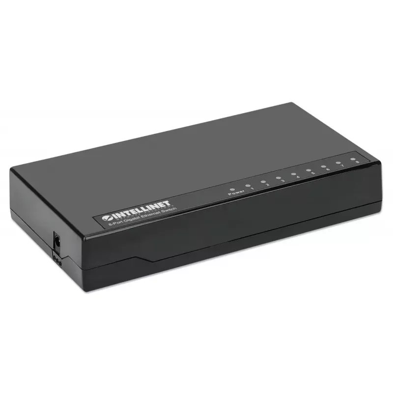 Intellinet 8-Port Gigabit Ethernet Switch, Desktop-Größe, Kunststoff, IEEE 802.3az (Energy Efficient Ethernet), Schwarz
