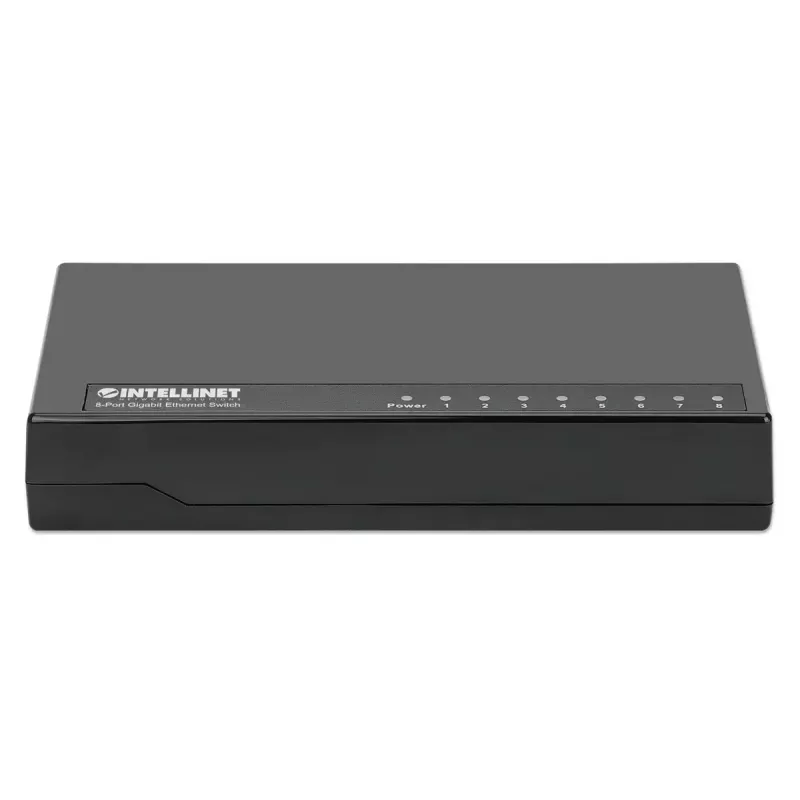 Intellinet 8-Port Gigabit Ethernet Switch, Desktop-Größe, Kunststoff, IEEE 802.3az (Energy Efficient Ethernet), Schwarz