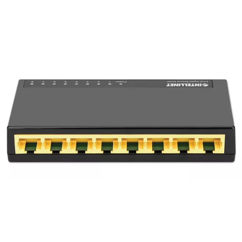 Intellinet 8-Port Gigabit Ethernet Switch, Desktop-Größe, Kunststoff, IEEE 802.3az (Energy Efficient Ethernet), Schwarz