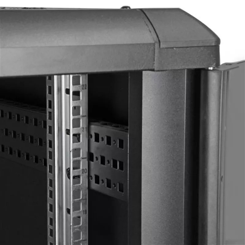StarTech.com 4-Pfosten 22U Serverschrank, abschließbarer 19-Zoll-Datenschrank für Computer/AV/IT-Ausstattung, Büro-/Heimnetzwerk-Schrank mit Rollen und verstellbaren Montageschienen