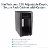 StarTech.com 4-Pfosten 22U Serverschrank, abschließbarer 19-Zoll-Datenschrank für Computer/AV/IT-Ausstattung, Büro-/Heimnetzwerk-Schrank mit Rollen und verstellbaren Montageschienen