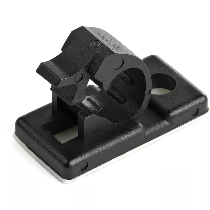 StarTech.com 100 selbstklebende Kabelmanagement-Clips Schwarz – Netzwerk-/Ethernet-/Schreibtisch-/Computer-Kabelorganisator – Klebende Kabel-/Draht-Halter – Nylon-Selbstklebeclip UL/94V-2 brandgeprüft