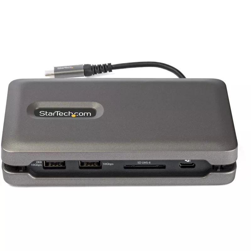 StarTech.com USB-C-Multiport-Adapter – USB-C auf 4K 60 Hz HDMI 2.0 – 2-Port-10-Gbit/s-USB-Hub – 100 W Power Delivery Pass-Through – GbE – SD/MicroSD – USB-Typ-C-Mini-Dock – 25 cm Kabel