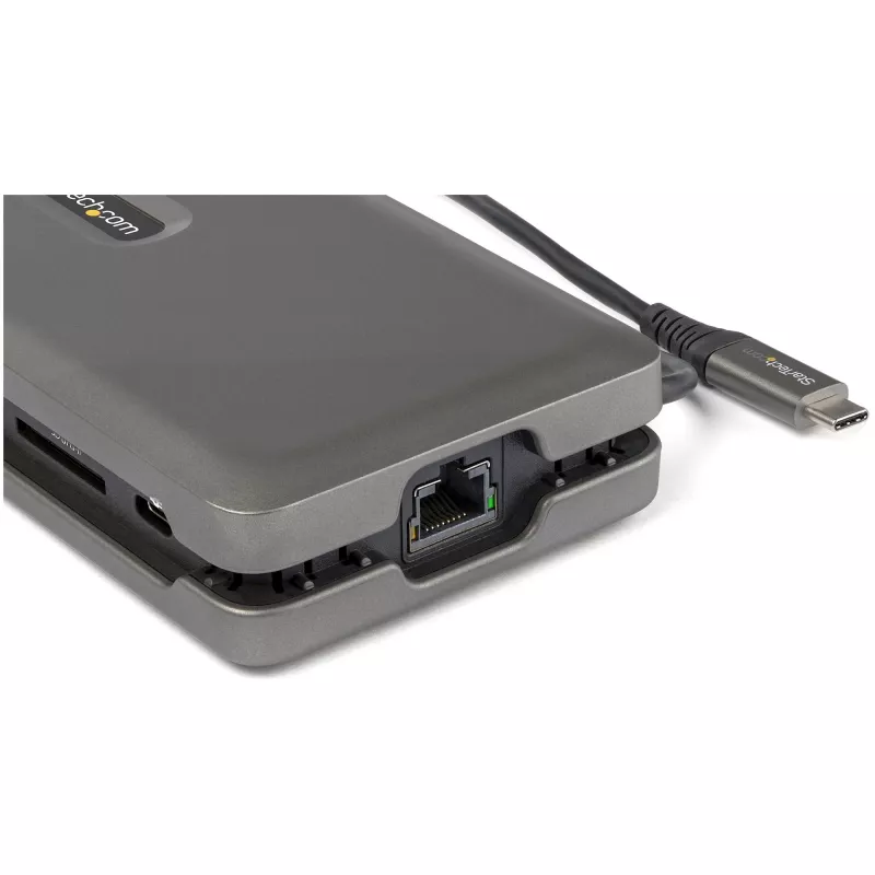 StarTech.com USB-C-Multiport-Adapter – USB-C auf 4K 60 Hz HDMI 2.0 – 2-Port-10-Gbit/s-USB-Hub – 100 W Power Delivery Pass-Through – GbE – SD/MicroSD – USB-Typ-C-Mini-Dock – 25 cm Kabel