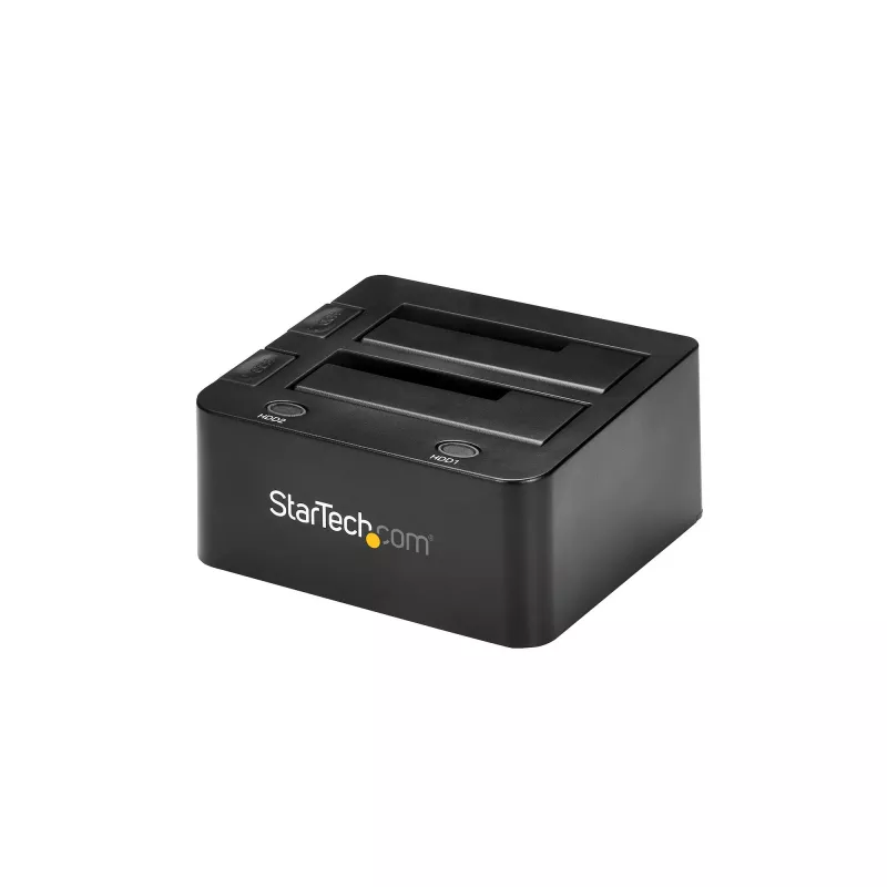 StarTech.com Dual-Bay USB 3.0 auf SATA Festplatten-Dockingstation, USB-Festplattendock, externes 2,5/3,5 Zoll SATA I/II/III SSD/HDD Dockingstation, Hot-Swap-Festplattenschacht, Top-Loading