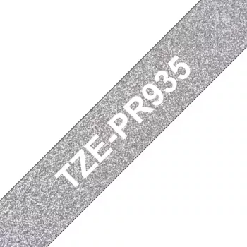 Brother TZE-PR935 Beschriftungsband Weiß auf Silber