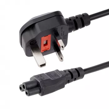 StarTech.com 1,8 m (6 ft) UK Laptop-Netzkabel, BS 1363 auf C5 (Kleeblatt), 2,5 A 250 V, 18 AWG, UK Laptop-Ersatzkabel, Drucker-Netzkabel, Laptop-Ladekabel, Laptop-Netzteilkabel