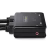 StarTech.com 2-Port Hybrid USB-C DisplayPort Kabel KVM Switch, 4K 60Hz, Kompakter KVM-Switch mit integrierten 1,8 m USB-A/DisplayPort/Audio und 1,2 m USB-C Hostkabeln, busgespeist – Fernbedienungstaster/Hotkey-Umschaltung
