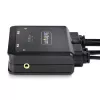 StarTech.com 2-Port Hybrid USB-C DisplayPort Kabel KVM Switch, 4K 60Hz, Kompakter KVM-Switch mit integrierten 1,8 m USB-A/DisplayPort/Audio und 1,2 m USB-C Hostkabeln, busgespeist – Fernbedienungstaster/Hotkey-Umschaltung