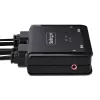 StarTech.com 2-Port USB-C Kabel KVM-Switch, 4K 60Hz DisplayPort Ausgang, Kompakter KVM mit integrierten 1,2m USB Typ-C/Audio Kabeln, Busbetrieben - Fernbedienungstaste/Hotkey-Umschaltung