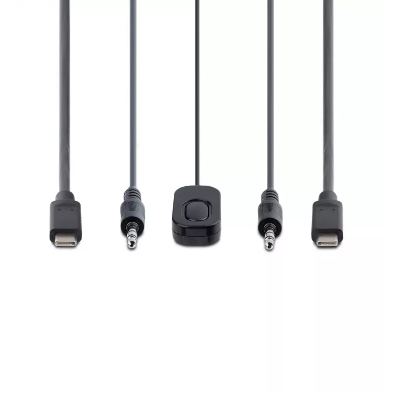 StarTech.com 2-Port USB-C Kabel KVM-Switch, 4K 60Hz DisplayPort Ausgang, Kompakter KVM mit integrierten 1,2m USB Typ-C/Audio Kabeln, Busbetrieben - Fernbedienungstaste/Hotkey-Umschaltung