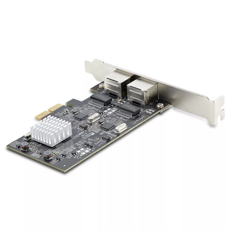 StarTech.com 2-Port 2.5Gbps NBASE-T PCIe Netzwerkkarte, Intel I225-V, Dual-Port Computer Netzwerkkarte, Multi-Gigabit NIC, PCI Express Server LAN Karte, Desktop Ethernet Schnittstelle