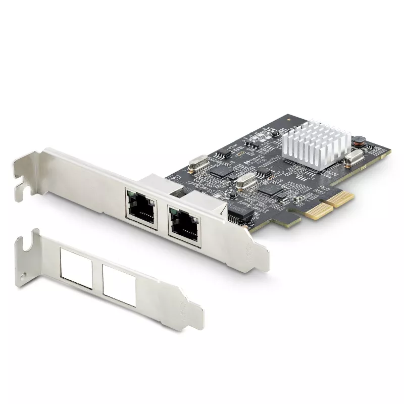 StarTech.com 2-Port 2.5Gbps NBASE-T PCIe Netzwerkkarte, Intel I225-V, Dual-Port Computer Netzwerkkarte, Multi-Gigabit NIC, PCI Express Server LAN Karte, Desktop Ethernet Schnittstelle