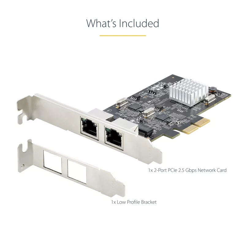 StarTech.com 2-Port 2.5Gbps NBASE-T PCIe Netzwerkkarte, Intel I225-V, Dual-Port Computer Netzwerkkarte, Multi-Gigabit NIC, PCI Express Server LAN Karte, Desktop Ethernet Schnittstelle