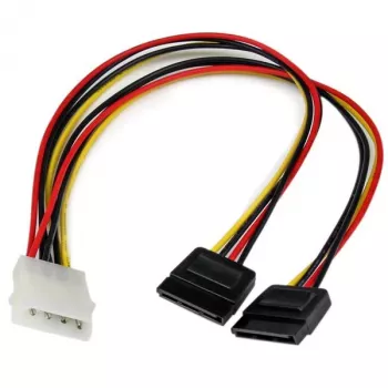 StarTech.com 30,5 cm LP4 auf 2x SATA Strom-Y-Kabel-Adapter, Molex (4-polig), 2 x SATA 15-polig, 0,304 m, Stecker, Gerade, Gerade