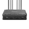 StarTech.com 2-Port Dual-Monitor HDMI Kabel KVM Switch, 4K 60Hz, Kompakter KVM mit integrierten 1,5 m USB-A-/HDMI-/Audio-Kabeln, busgespeist – Fernbedienungstaste/Hotkey-Umschaltung