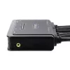 StarTech.com 2-Port Dual-Monitor HDMI Kabel KVM Switch, 4K 60Hz, Kompakter KVM mit integrierten 1,5 m USB-A-/HDMI-/Audio-Kabeln, busgespeist – Fernbedienungstaste/Hotkey-Umschaltung