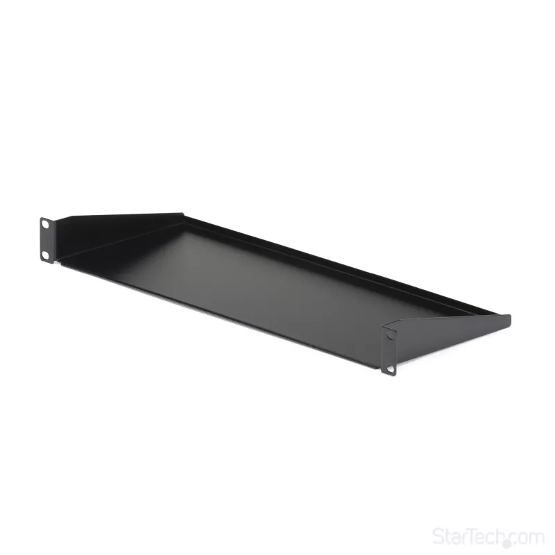 StarTech.com 1U Server-Rack-Einlegeboden, universelle Rack-Montage-Kragarm-Ablage für 19-Zoll-Netzwerkgeräte-Rack/Schrank, hochbelastbarer Stahl, Tragfähigkeit 33 lb/15 kg, 7 Zoll (18 cm) tief