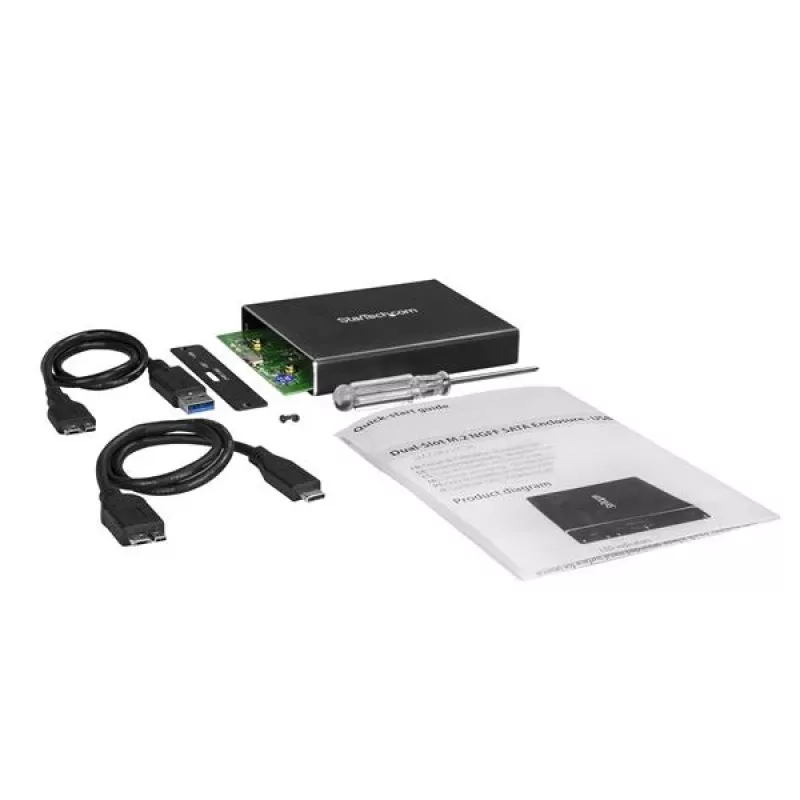 StarTech.com Dual-Slot-Laufwerksgehäuse für M.2 SATA SSDs - USB 3.1 (10 Gbit/s) - RAID