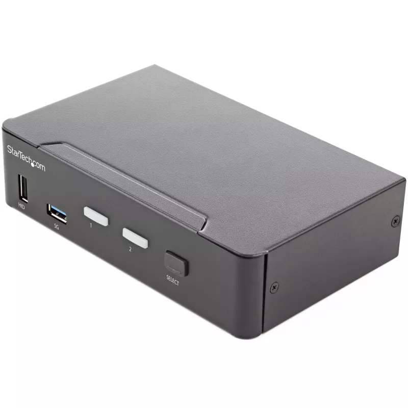 StarTech.com 2-Port HDMI KVM Switch - Einzelmonitor 4K 60Hz Ultra HD HDR - Desktop HDMI 2.0 KVM Switch mit 2-Port USB 3.0 Hub (5 Gbit/s) und 4x USB 2.0 HID, Audio - Hotkey-Umschaltung - TAA